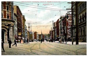 New York  Albany Broadway looking North from State street , Trolleys