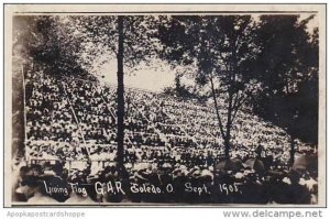 Ohio Toledo Living Flag G A R 1908 Real Photo RPPC