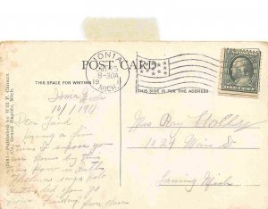 High School Ionia Michigan 1911 postcard