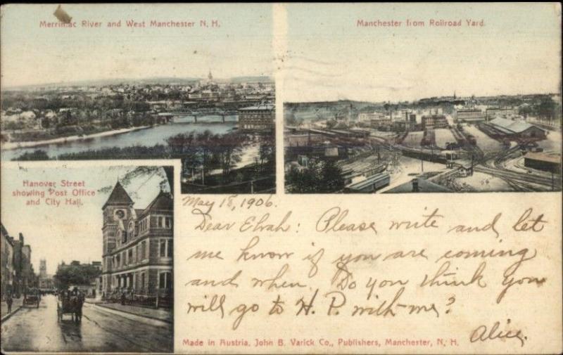 Manchester NH Multi-View c1905 Postcard