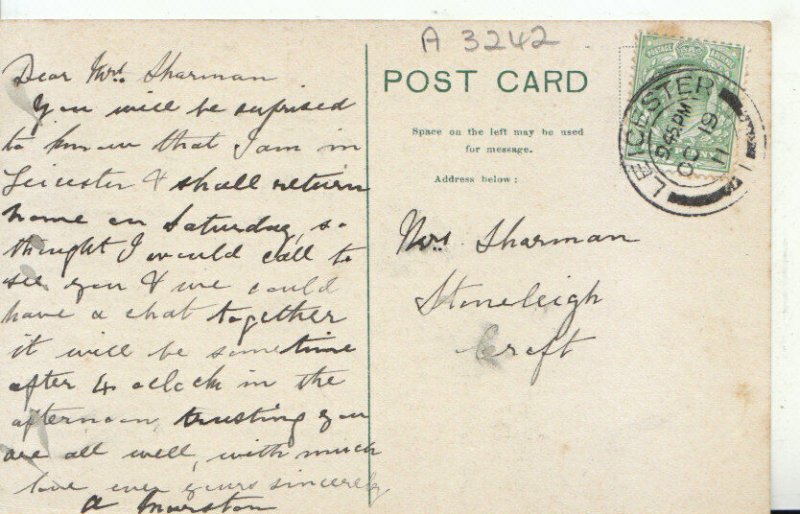 Leicestershire Postcard - Abbey Park - Leicester - Ref 19659A 