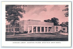 c1940's Mikkelsen Library Augustana College Sioux Falls South Dakota SD Postcard