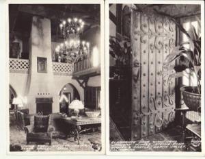 CA   Death Valley  SCOTTY'S CASTLE Interior  2 RPPC postc...