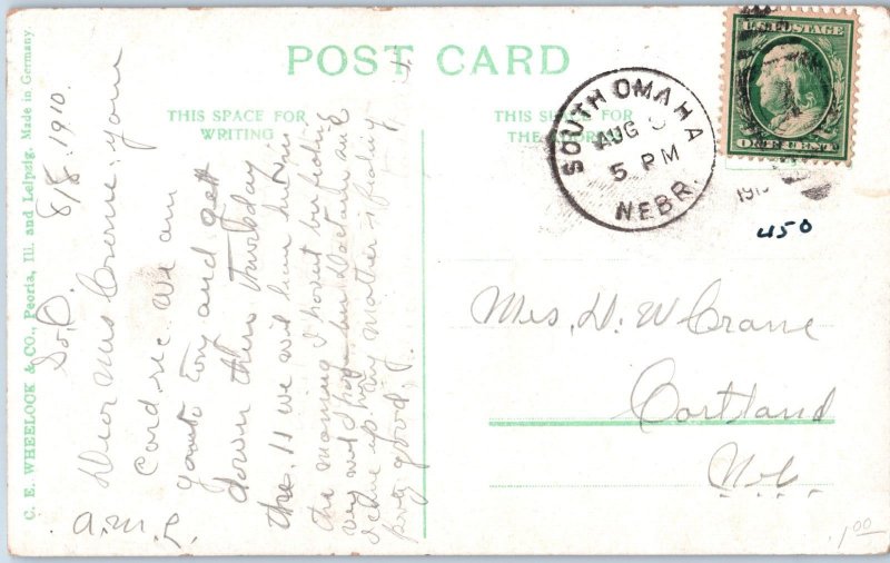 Hanscom Park Pavilion Omaha Nebraska Postcard Posted 1910