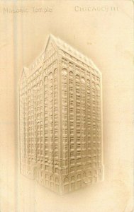 Chicago Illinois Embossed Masonic Temple 1907 Postcard undivided 21-1553