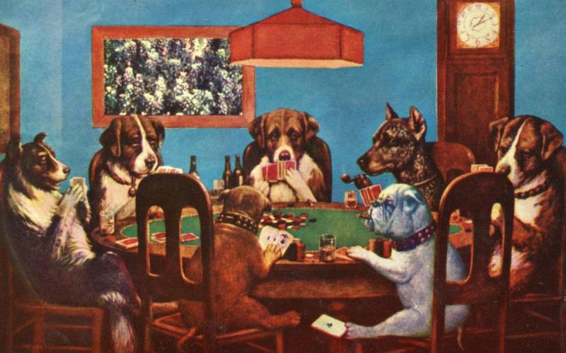 Dogs Playing Cards