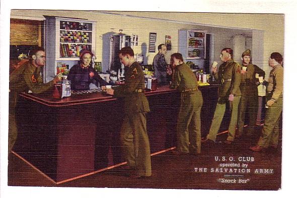 Soldiers in a USO Club, Snack Bar, The Salvation Army,