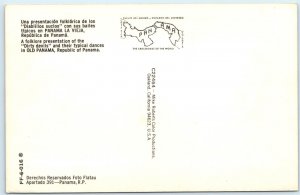 c1960s Old Panama, RP Dirty Devils Traditional Dance Folklore Chrome PC A332