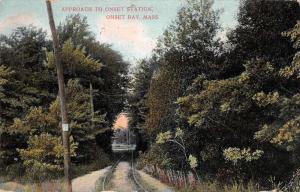 Onset Bay Massachusetts Approach to Onset Station Antique Postcard J59632