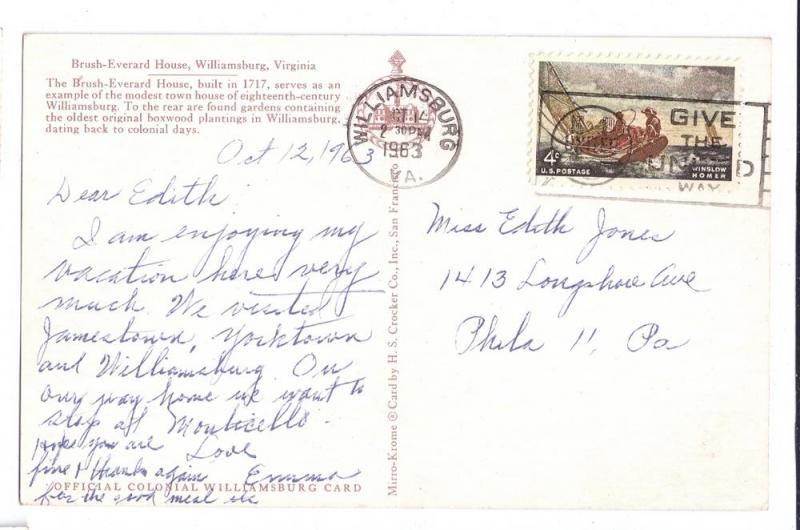 Williamsburg VA Brush Everard House Colonial Virginia