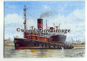 tu0004 - London Tug - Atlantic Cock , built 1932 - art postcard