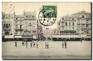 Old Postcard Poitiers Place of Arms and the Victor Hugo Street Children