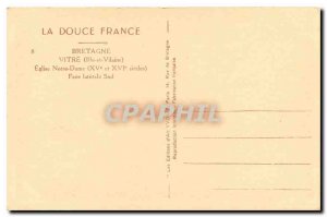 Old Postcard La Douce France Bretagne Ille et Vilaine Vitre Notre Dame Church...