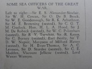 WW1 Some Sea Officers of The Great War - from original by Sir Arthur S.Cope R.A.