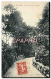 Paris Old Postcard Montsouris Park Allee rocks