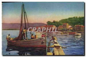 Postcard Old Saint Mandrier The fishing boat back