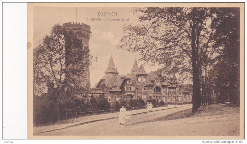 BARMEN , Germany , 00-10s ; Stadthalle u. Kriegerdenkmal