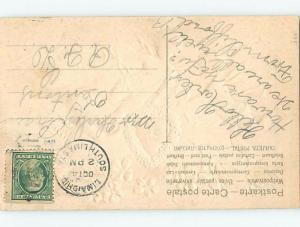 Divided-Back Valentine THREE CUPIDS FLYING AROUND HEART ho4254