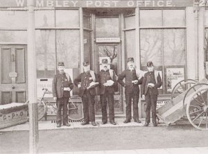 Wembley London Post Office in 1905 Postmen Postcard