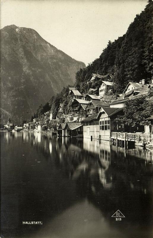 austria, HALLSTATT, Oberösterreich, Partial View (1930) RPPC Postcard