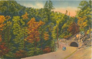 Tennesse, Tunnel in Great Smokey Mountains Highway, Linen, Postmarked 1943