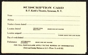 Syracuse-NY- Keith's Theater subscription card- Why the Smiths Lost The ...