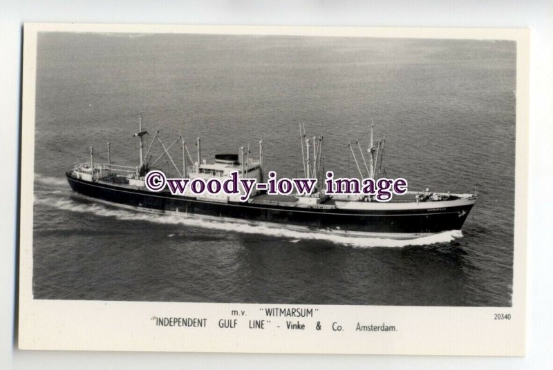 cb0622 - Dutch Ind Gulf Line Cargo Ship - Witmarsum , built 1956 - postcard