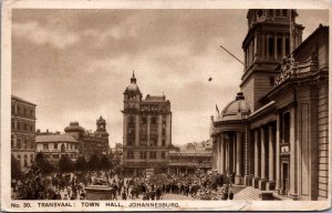 South Africa Transvaal Townhall Johannesburg Vintage Postcard C039