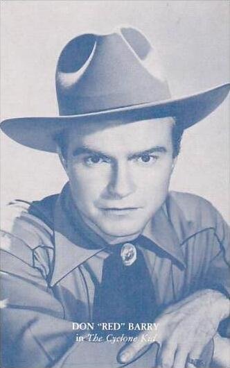 Cowboy Actor Don  Red  Barry Vintage Arcade Card