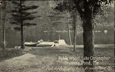 Bryant's Pond ME Public Wharf Lake Christopher c1910 Post...