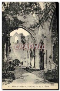 Old Postcard Ruins of the Abbey of Jumieges Nave of the Church