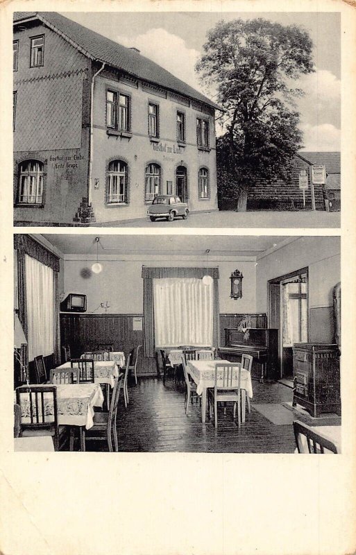 L406 Germany Mainzholzen gasthaus zur Linde advertising postcard