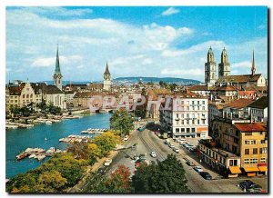 Postcard Modern Stadthaus Zurich Fraumunster Grossmunster St. Peter