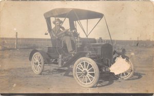 J64/ Interesting RPPC Postcard c1910 Early Automobile Driver 282