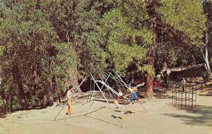 California~Mt Willson Skyline Children's Park~Swings~Jungle Gym~1960s Postcard