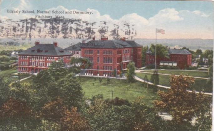 Massachusetts Fitchburg Edgarly School Normal School and Dormitory 1915 Curteich