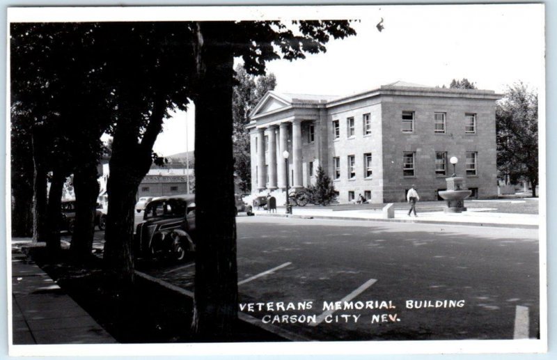 RPPC  CARSON CITY, Nevada  NV    VETERANS MEMORIAL BUILDING  c1940s  Postcard