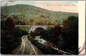 B&A Boston & Albany Railroad Bridge Middlefield MA c1910 Vintage Postcard U13