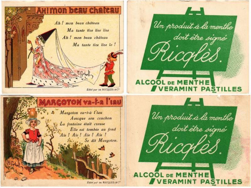 PUBLICITÉS ADVERTISING 14 TRADE CARDS RIOLES ALCOHOL DRINKS