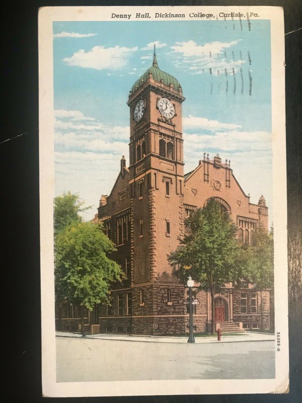 Vintage Postcard 1950 Denny Hill Dickinson College Carlisle Pennsylvania