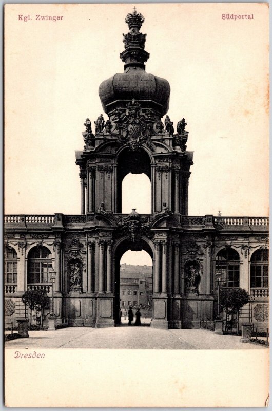 Kgl. Sudportal Dresden Germany Entrance Sculpture Arch Real Photo RPPC Postcard