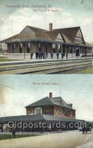 Central Depot, Kankakee, IL, Illinois, USA Train Railroad Station Depot 1911 ...