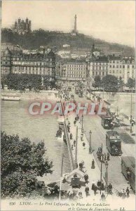 Postcard Old Lyon Pont Lafayette Place des Cordeliers and Coteau de Fourviere...