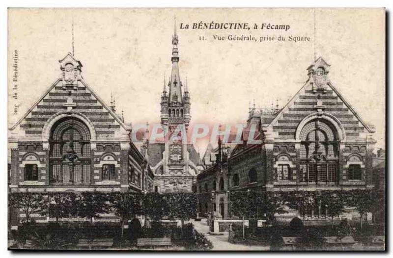 Fecamp Old Postcard The Benedictine General view taken of the square