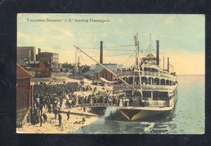 HANNIBAL MISSOURI MISSISSIPPI RIVERBOAT STEAMER BOAT JS VINTGE POSTCARD SAYRADA