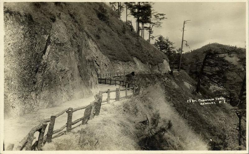 philippines, Luzon, BENGUET, Mountain Trail 28 km (1920s) RPPC Postcard