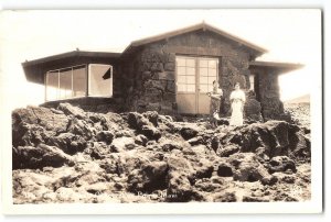 RPPC Haleakala Observation Point, Maui, Hawaii 1945 Army APO Photo Postcard WWII
