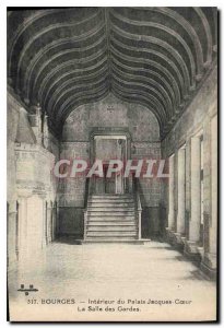 Old Postcard Bourges Interior of the Palace Jacques Coeur The guardroom