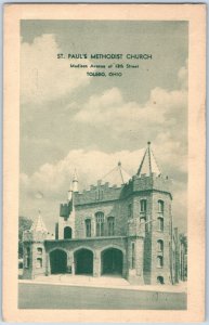 1910-20s St. Paul's Methodist Church Toledo, Ohio Postcard F215