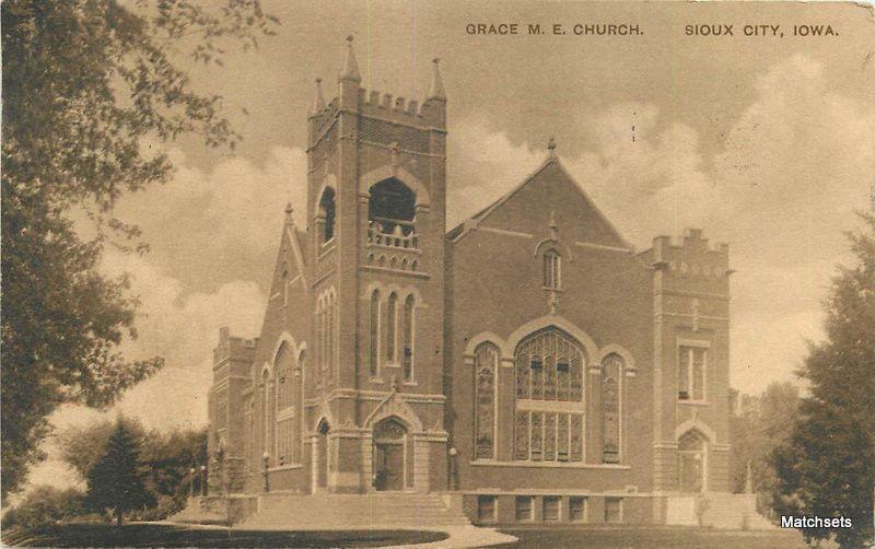 1914 Grace M.E. Church SIOUX CITY IOWA Postcard 8814